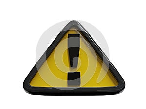 Yellow TriangleÂ Warning 3d Sign with Exclamation Mark